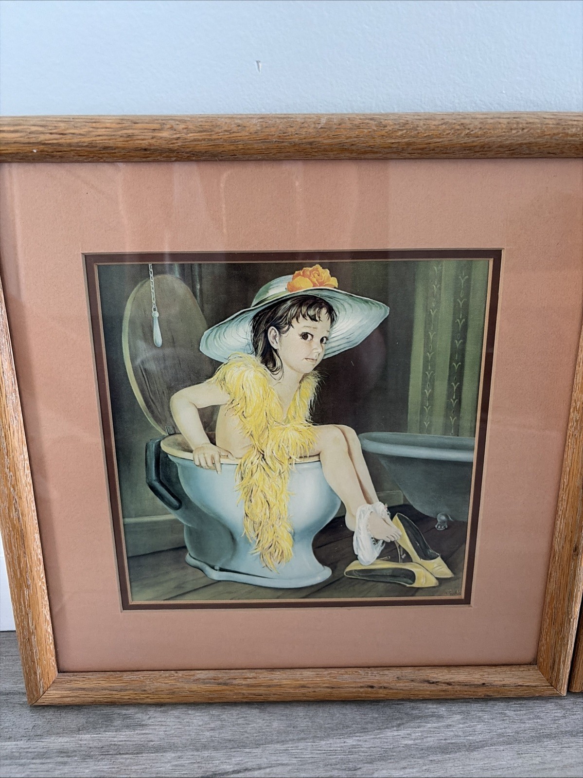 Little Cowboy/Girl Toilet Restroom G. Ranck Framed Print Western Theme Art