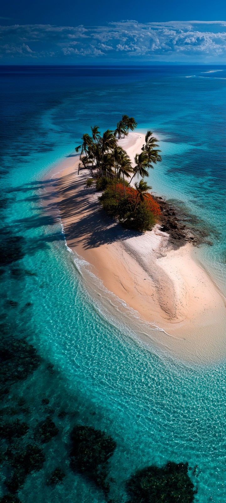 Tropical Island Beach Palm Trees Ocean Nature Landscape Color Art DIGITAL