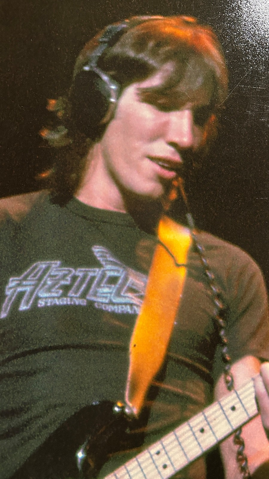 Portrait from 1977 of Roger Waters of Pink Floyd original ektachrome color photo