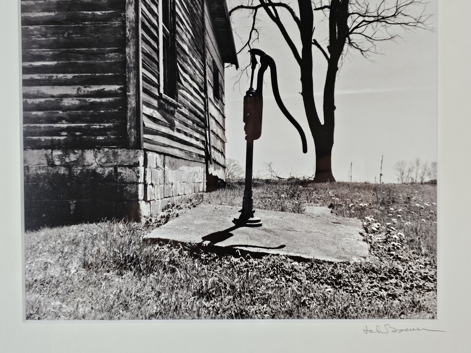 Original Signed John Bower 35mm Fine Art B&W Photograph 20×16 Framed Midwest Art