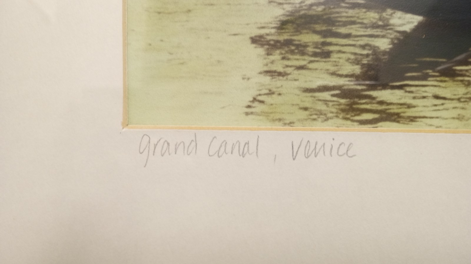 Gail Giarrusso Hand Colored Photograph Grand canal Venice Signed Framed Matted