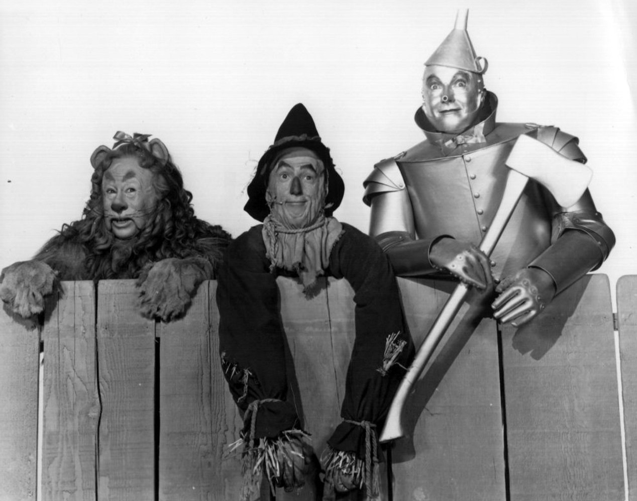 Wizard Of Oz Cast Scarecrow Tin Man and Cowardly Lion Photo 8.5×11