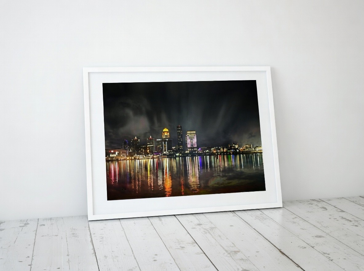 Louisville Kentucky Skyline at Night – Travel, Wall Art, Bar Art Photography