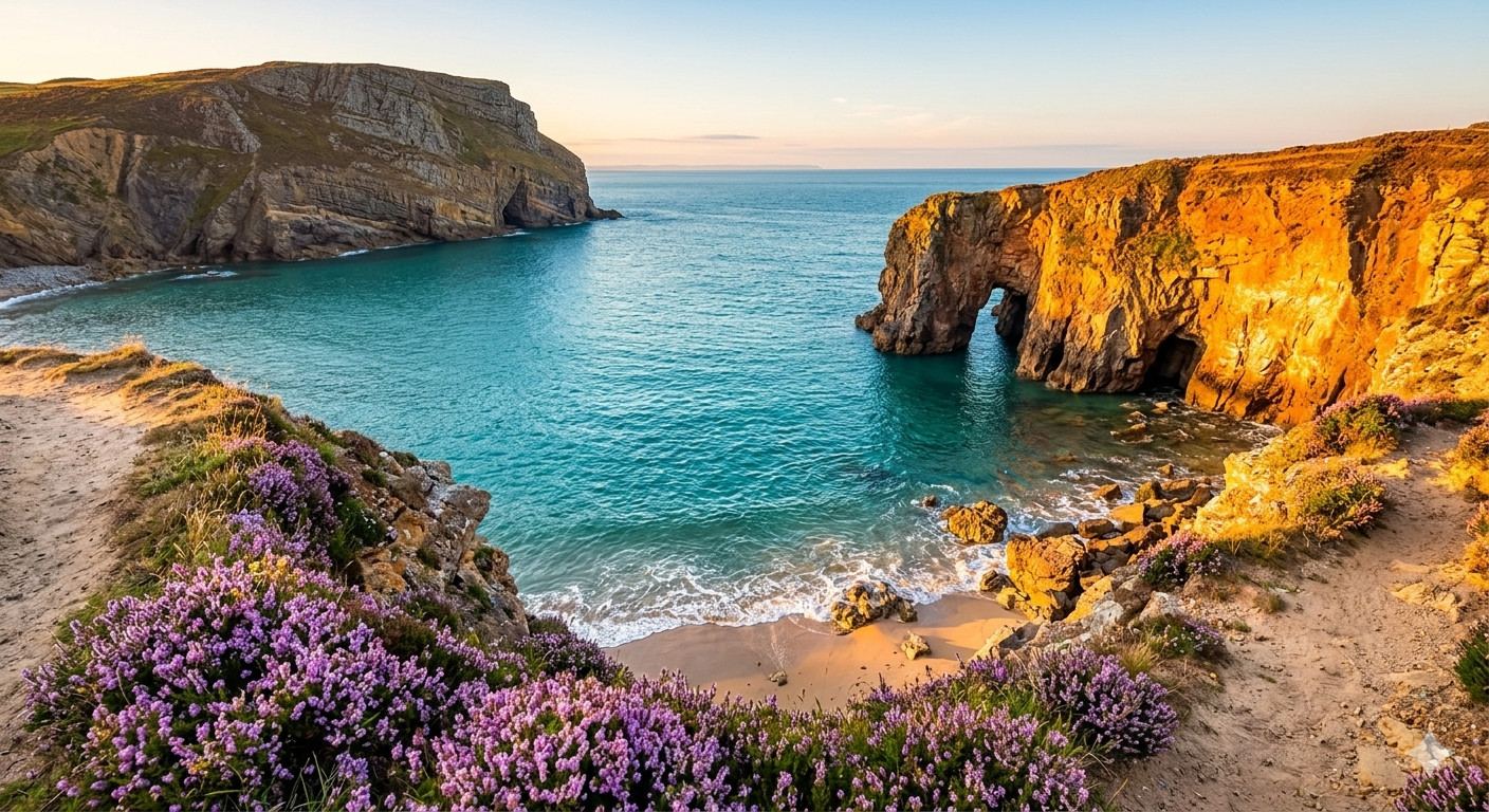 Ocean Cliff Sunset HD Wallpaper Digital Download PNG Desktop Phone Background