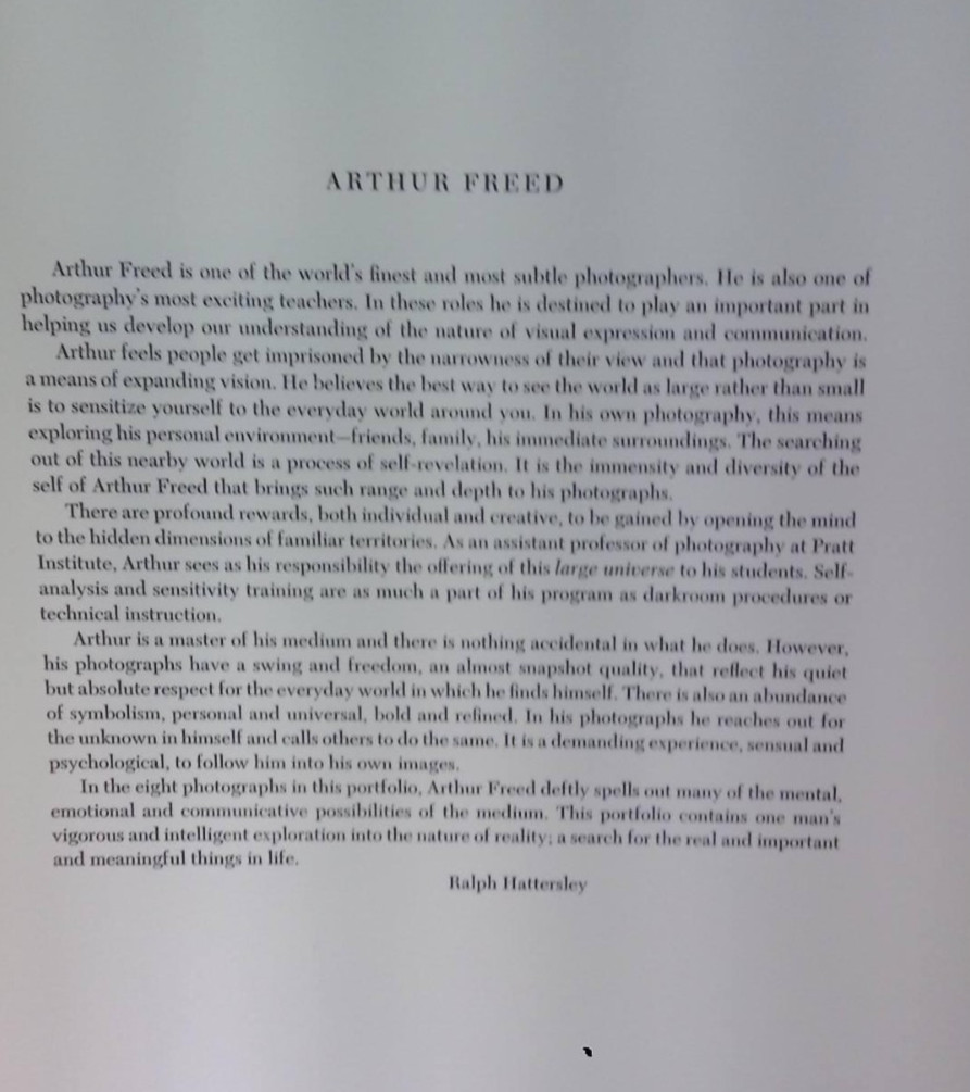 EIGHT PHOTOGRAPHS. 3 PROTFOLIOS BY LESLIE KRIMS, ARTHUR FREED & JERRY UELSMANN