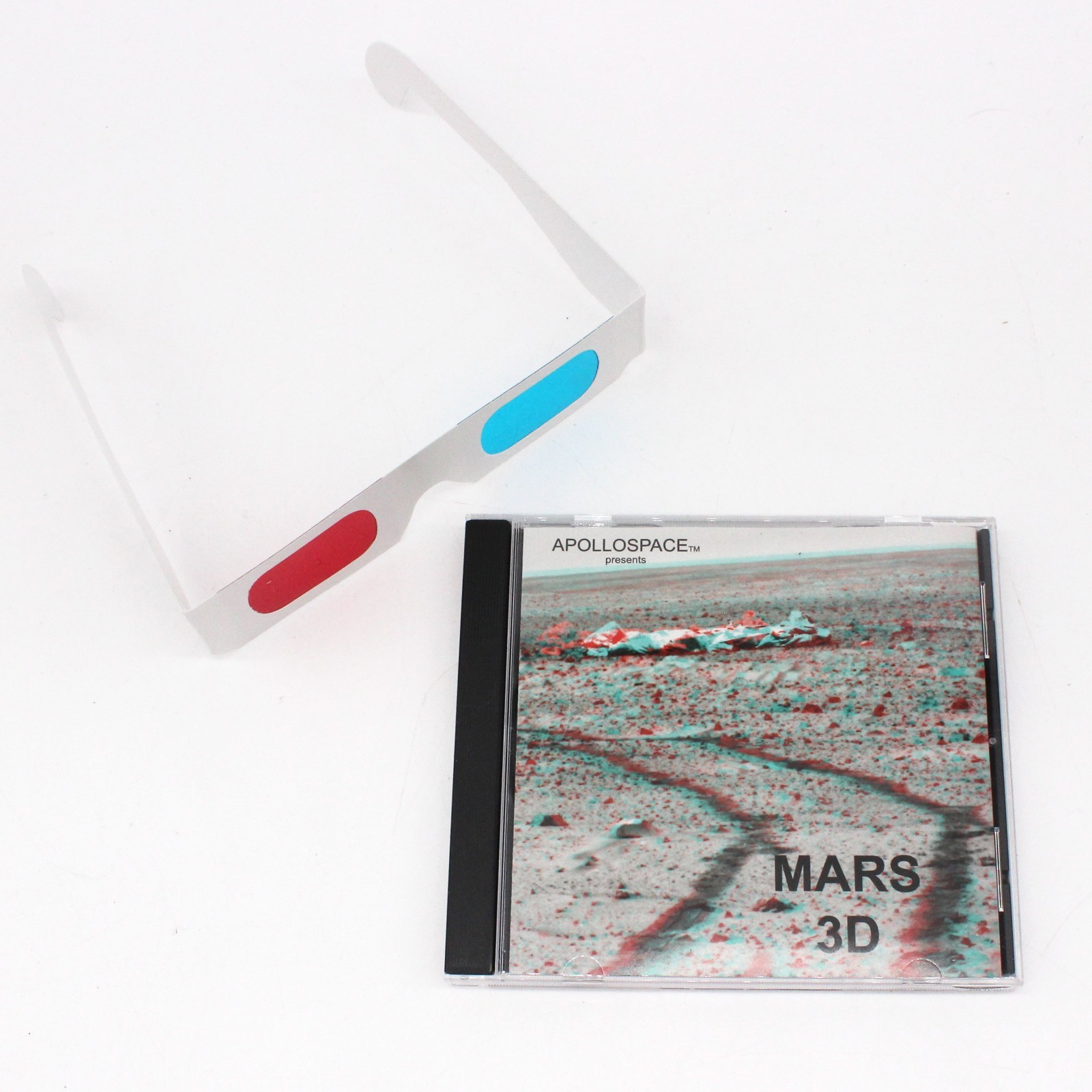 Apollospace Mars 3D 300 Images of Mars Anaglyph Glasses CD-ROM for PC or MAC