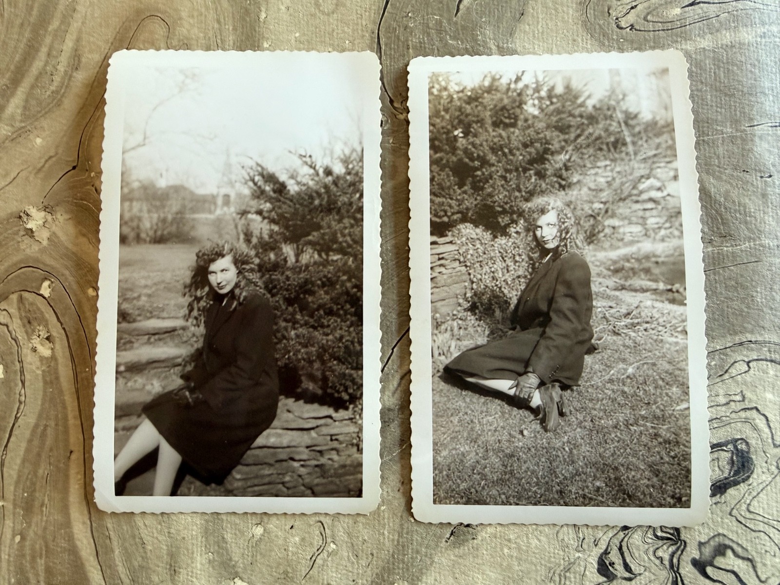 2 SEXY ALLURING WOMAN Original Black and White Photos 3 1/2″ X 6″