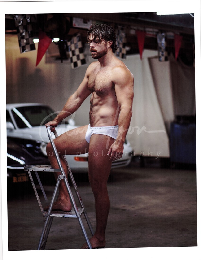 11 X 8.5 Alan Lyon Original Male Photo gay interest (3) Kurt the ladder