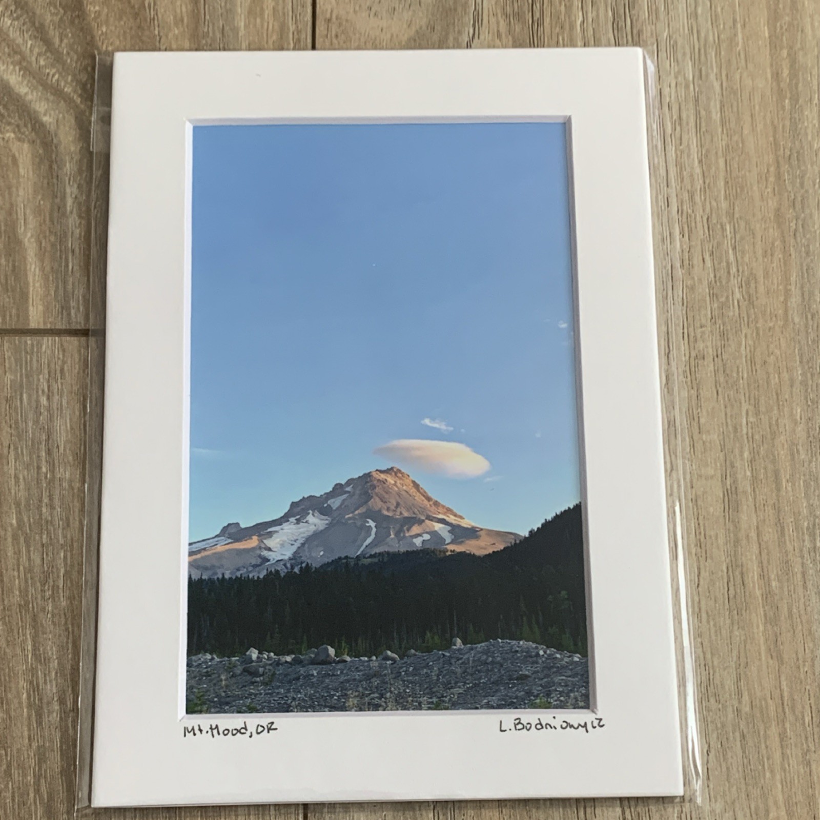 Minimalist Signed Matted Mt. Hood OR Photography Print