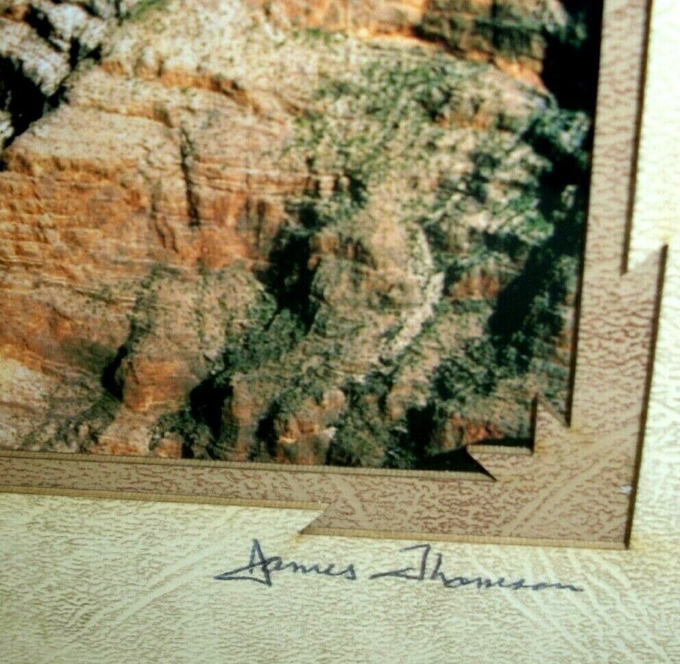 Grand Canyon Rainbow Over Colorado River AZ Photograph Cut Matte Artist Signed
