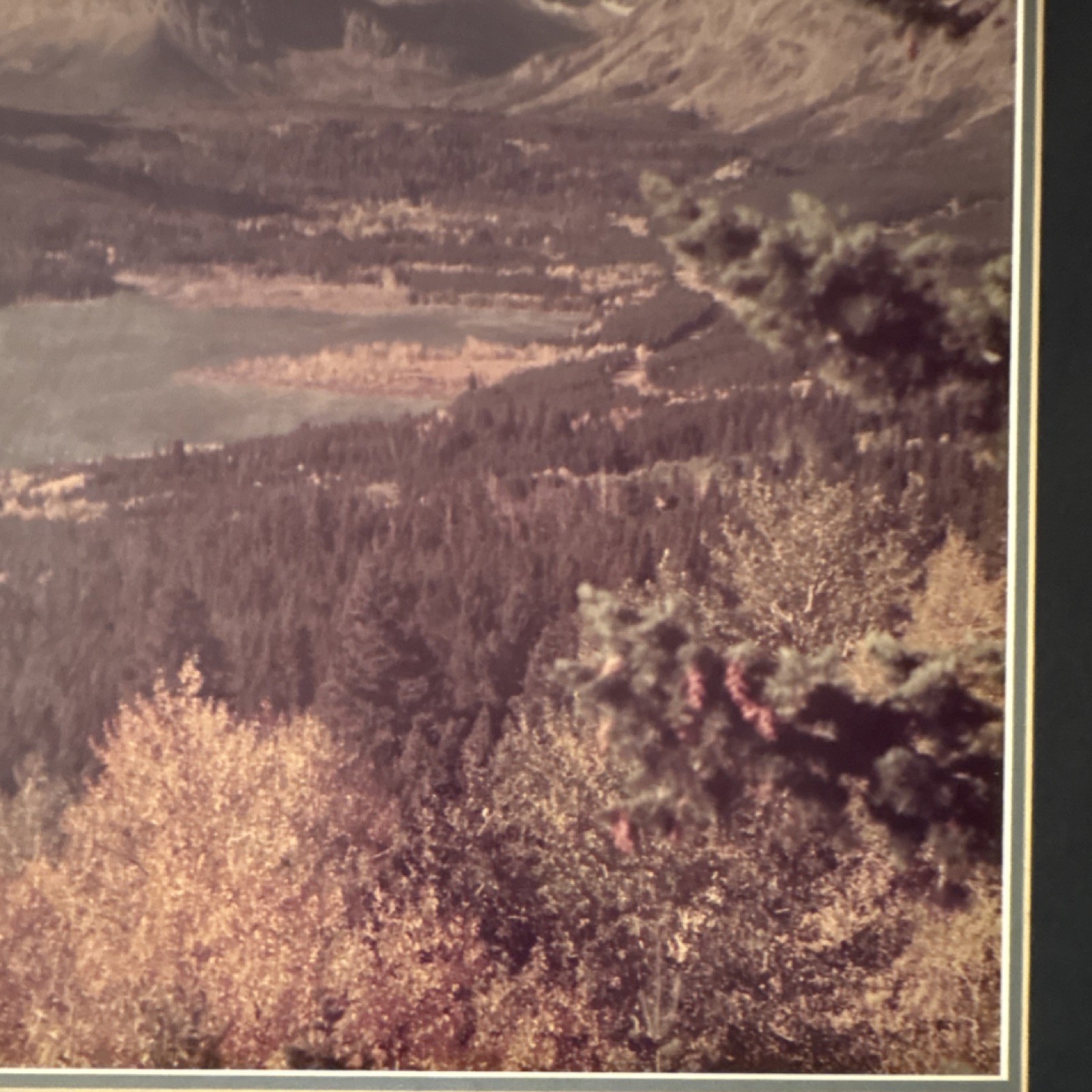 Vintage Glacier National Park St Mary Lake Large Framed Double Matted Photo