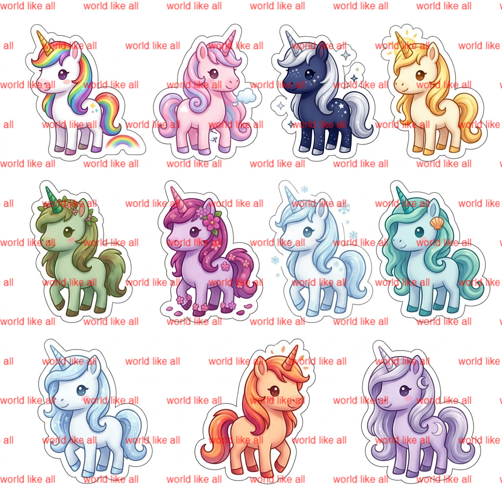 Girls Sticker Mega Bundle | Cute 3D Cartoon Princess Fairy Unicorn Stickers
