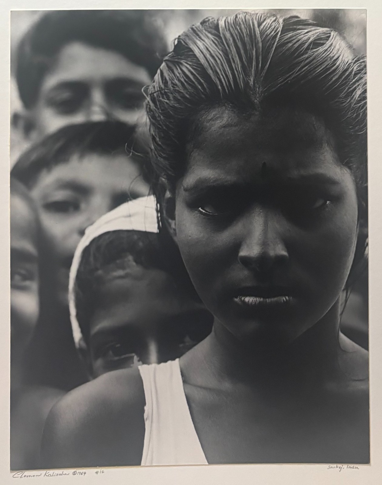 Original CLEMENS KALISCHER ‘Sarkej, India’ GIRL w 4 Boys SIGNED Gelatin PHOTO