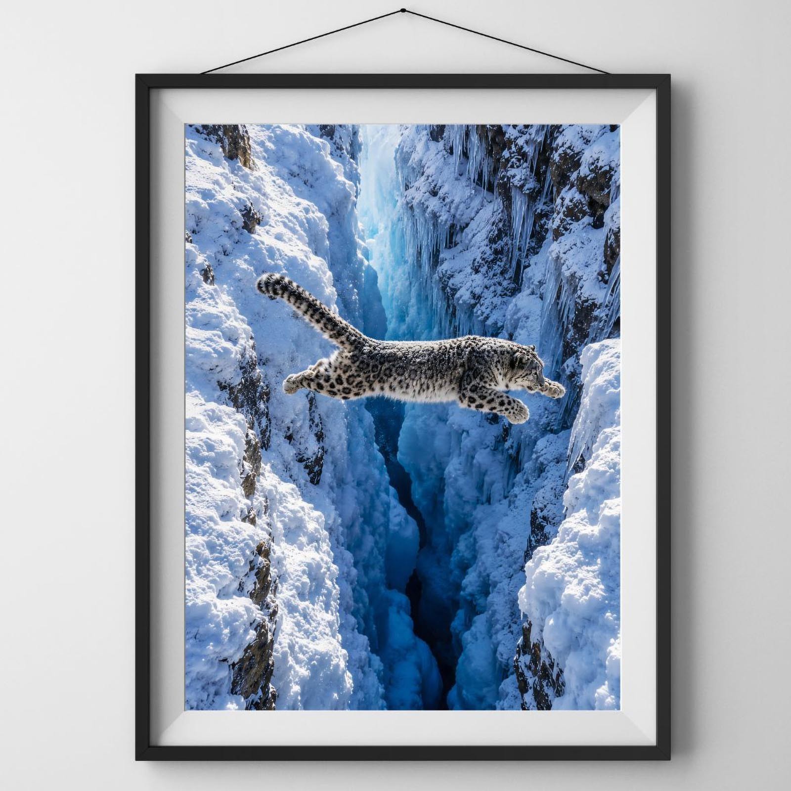 8×10 Fine Art Photography Print Snow Leopard Mountain Wildlife Nature Wall Art
