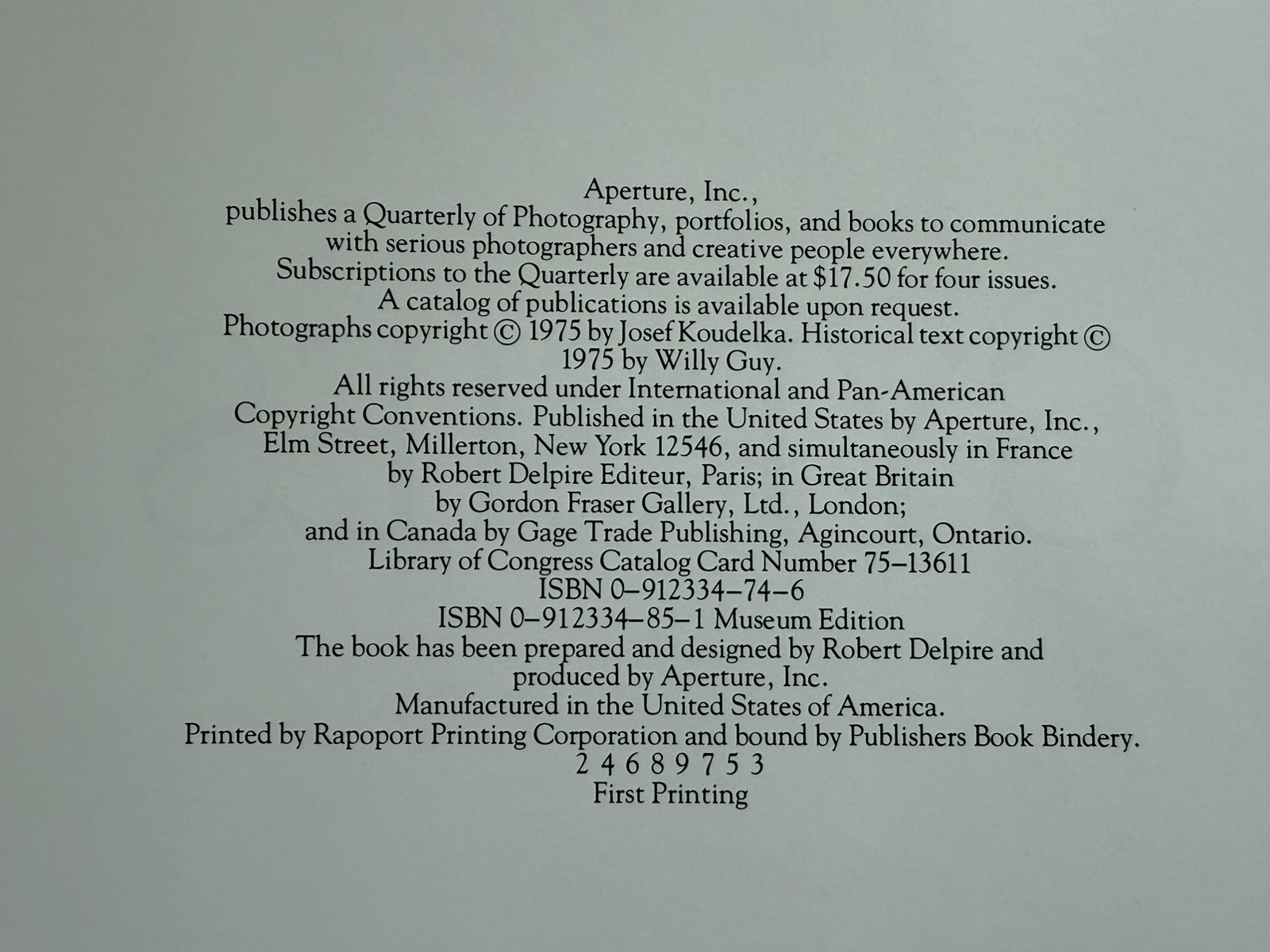 🎈SALE! Josef Koudelka – Gypsies 1975, Photography 1st Edition, HC, Super RARE!