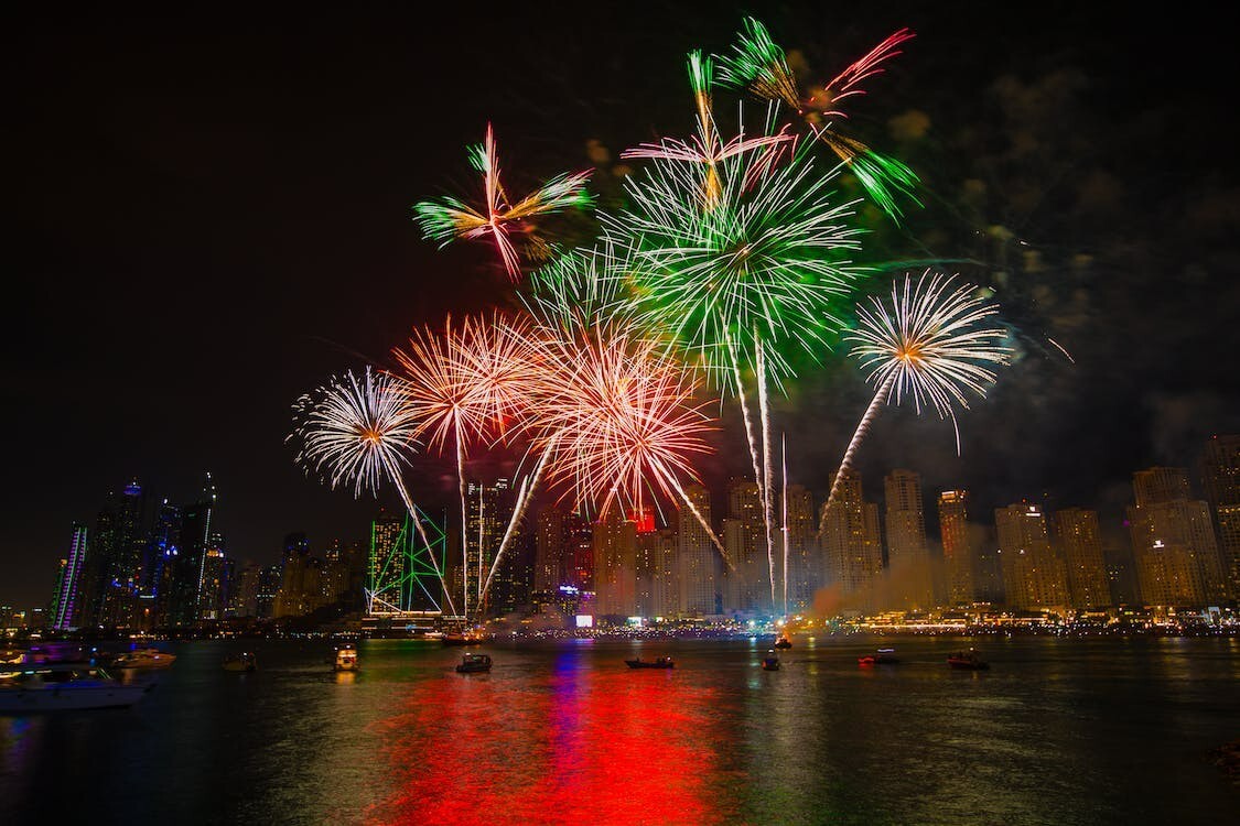 Digital Image Picture Photo Pic Wallpaper Background A Fireworks Display Sea