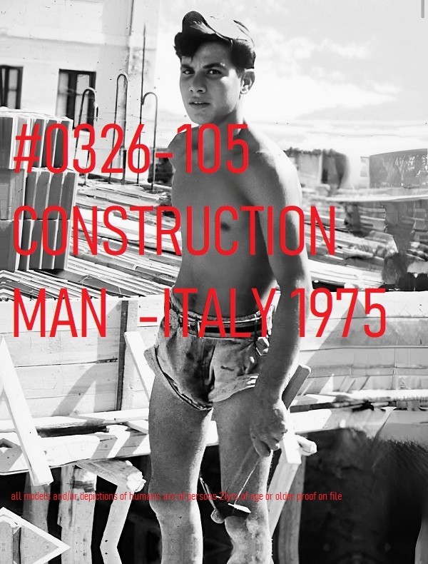 VINTAGE MALE PORTRAIT #0326-105 -men at work -italy 1975 -freeShipping/usa