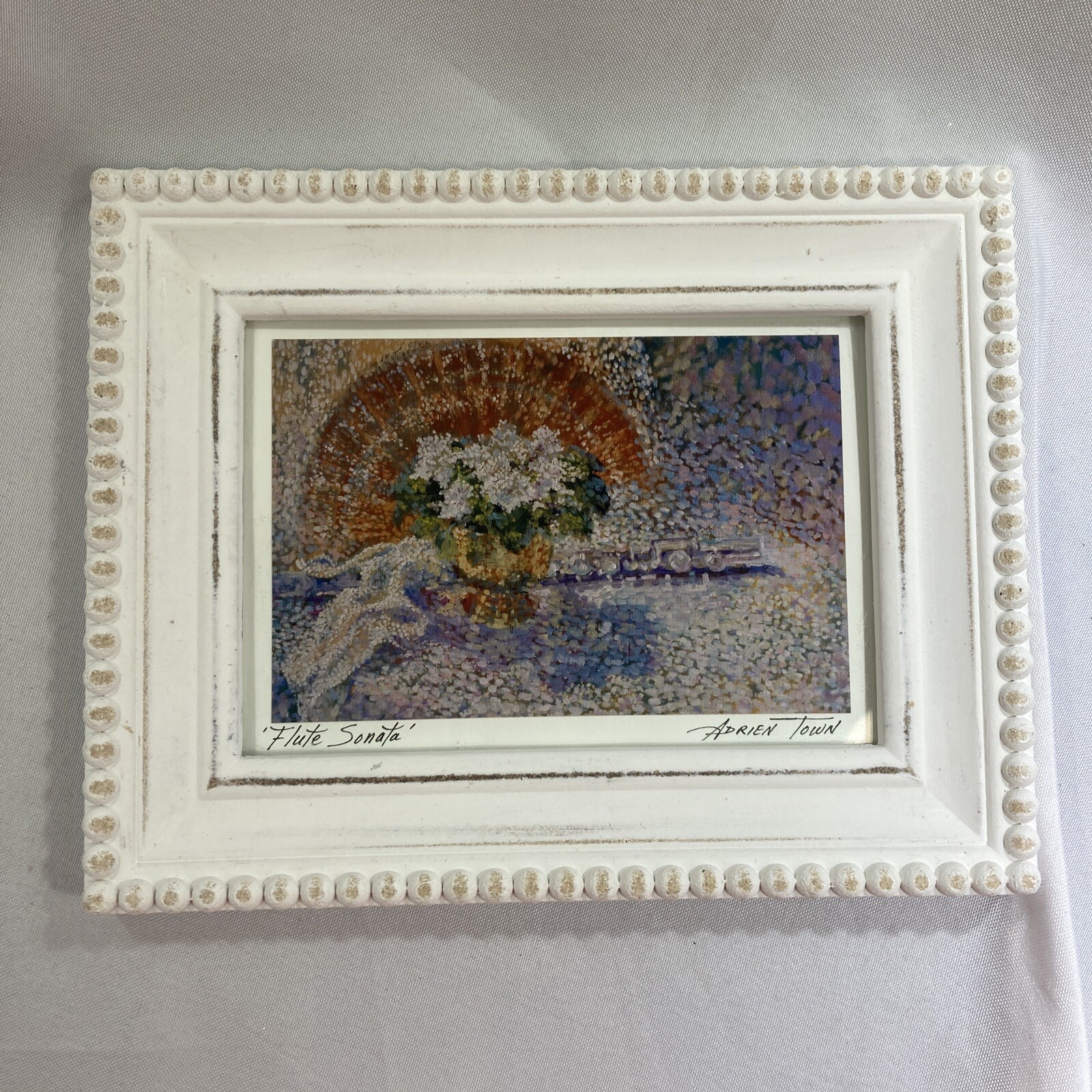 Adrien Town Watercolor Photo Of “ Flute Sonata” 5×7 Framed Postcard Size