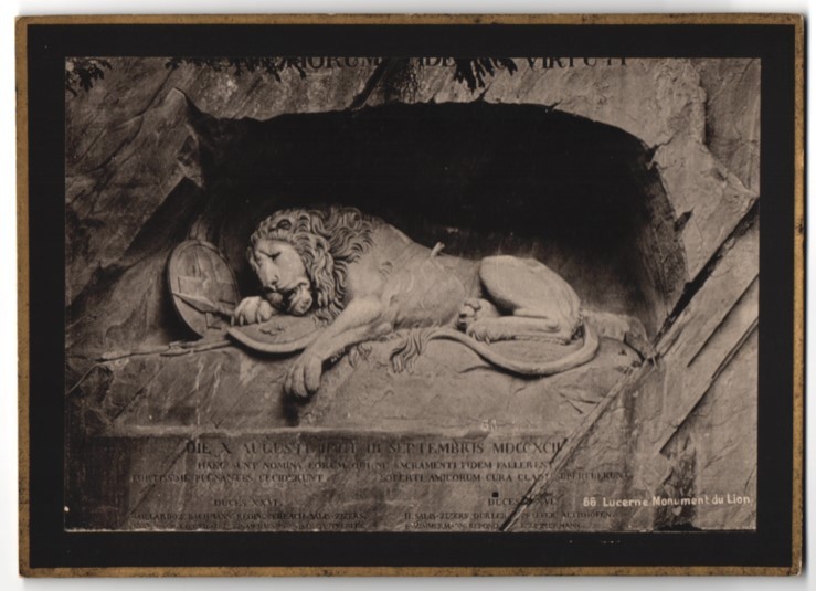 Photograph Light Print Lucerne, Monument du Lion, the Lion Monument