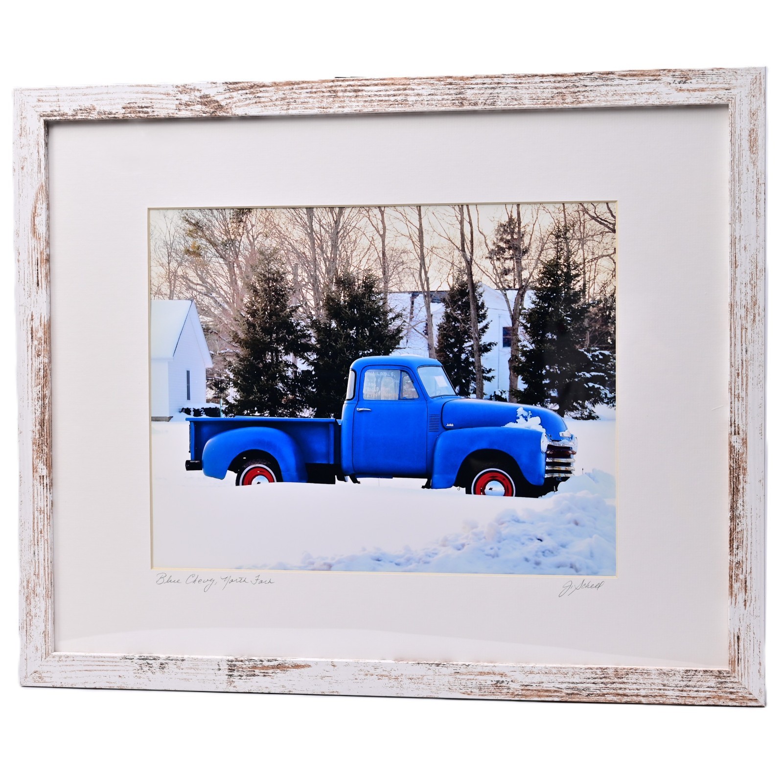 SCHELL Original Vintage Signed 1950s Chevy Pick Up Truck Landscape Photograph