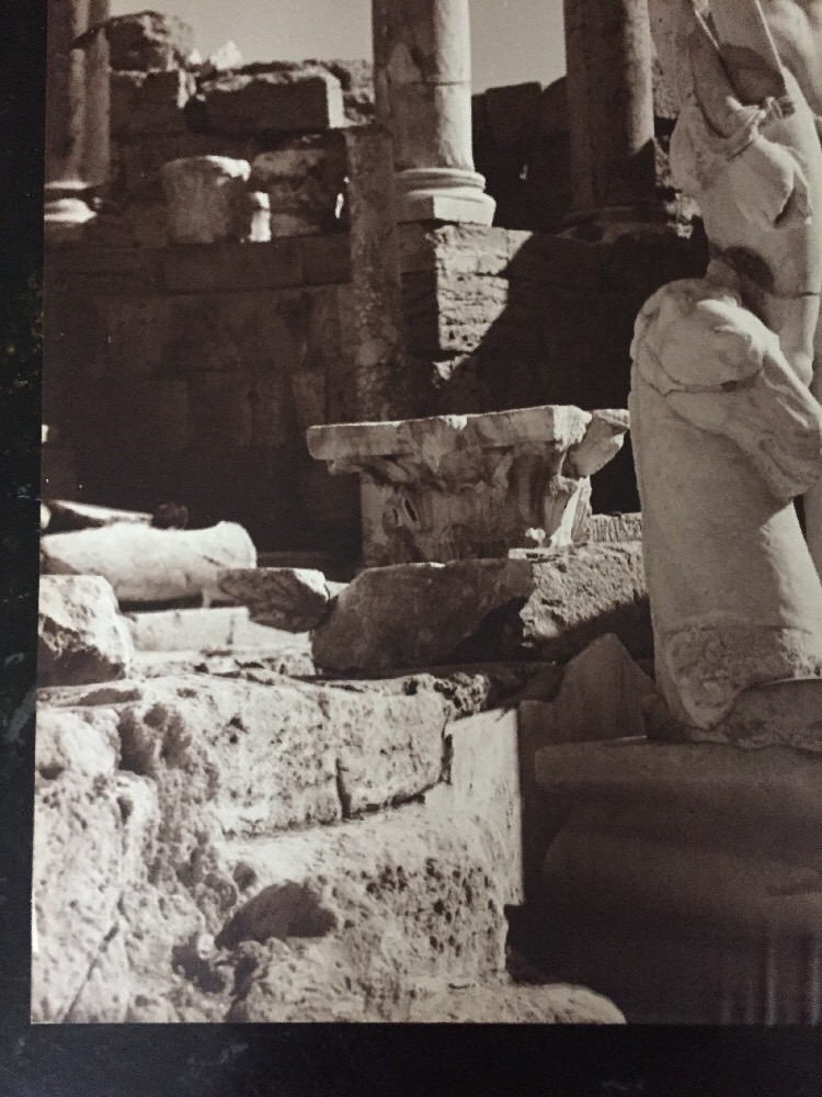 Large Greek Ruins Sepia Photo Print On Art Board 16 X 23 #3