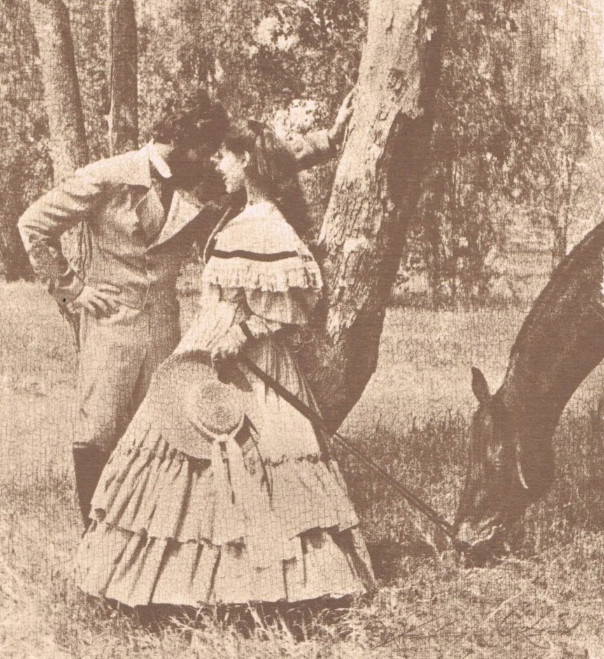 NEWLY FOUND! HENDRICKSON B&W Sepia Photo Print VICTORIAN COUPLE With HORSE 8X10″