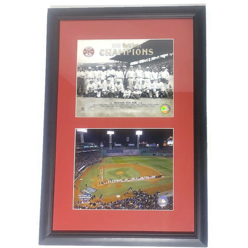 Boston Red Sox 1918 & 2004 World Series Champions Team Photos Framed Matted
