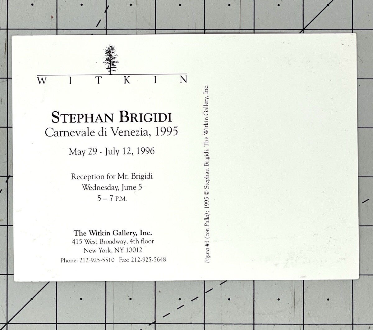 Stephan Brigidi (b. 1951) Art Announcement Card 1996 – Carnevale di Venezia 1995