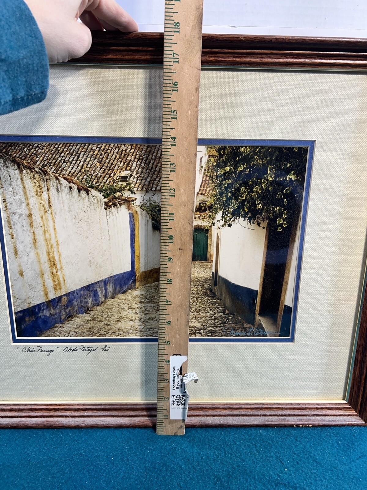 Framed Art Portugal Narrow Street OBIDOS Passage Rua Direita Photo Signed Number