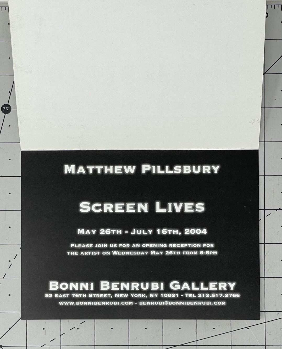 Matthew Pillsbury (b. 1973) Art Announcement Card 2004 – Screen Lives