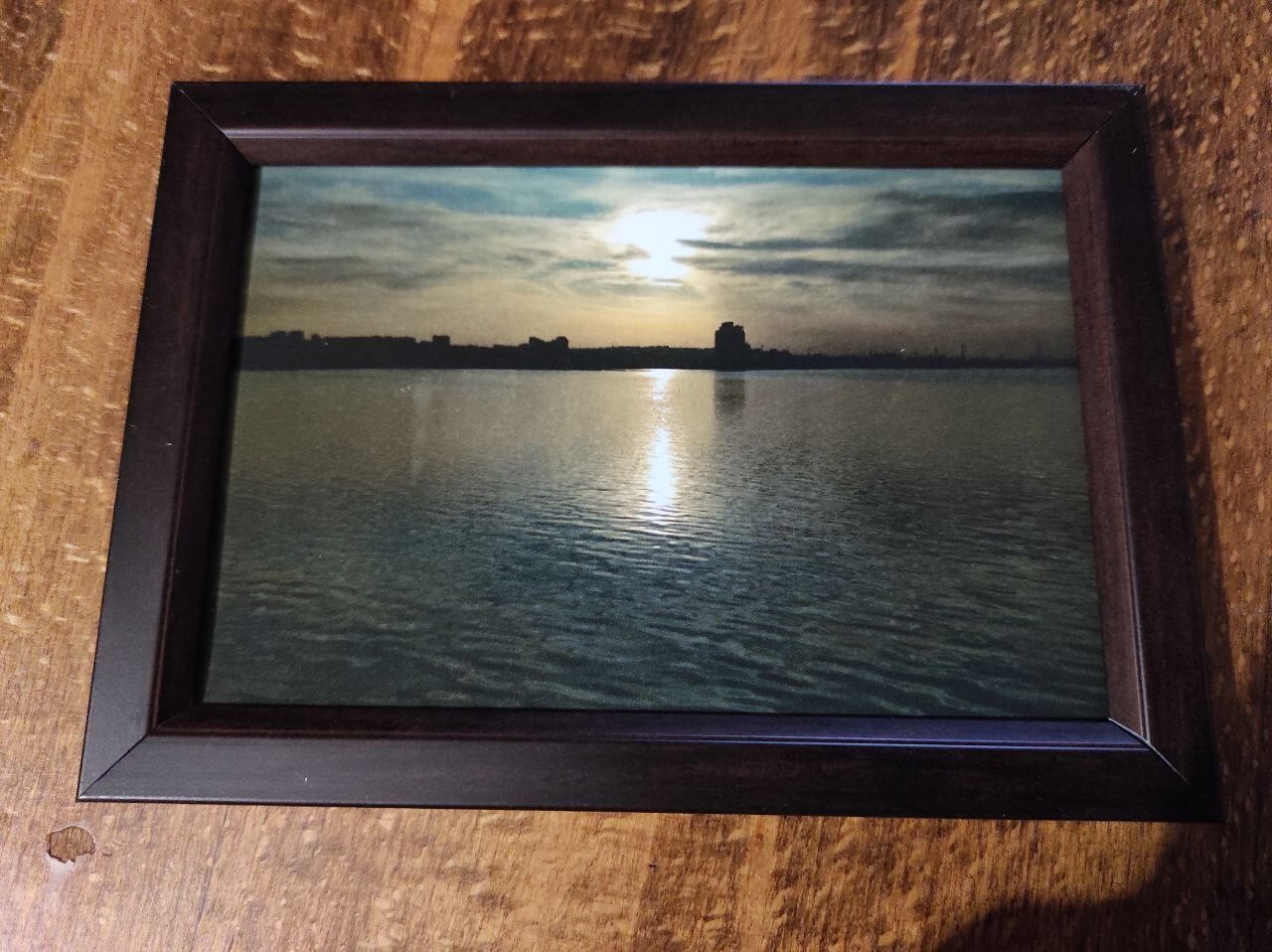 Framed printed photo on matte paper ‘Dnipro river at sunset’ 4×6 in /10×15 cm