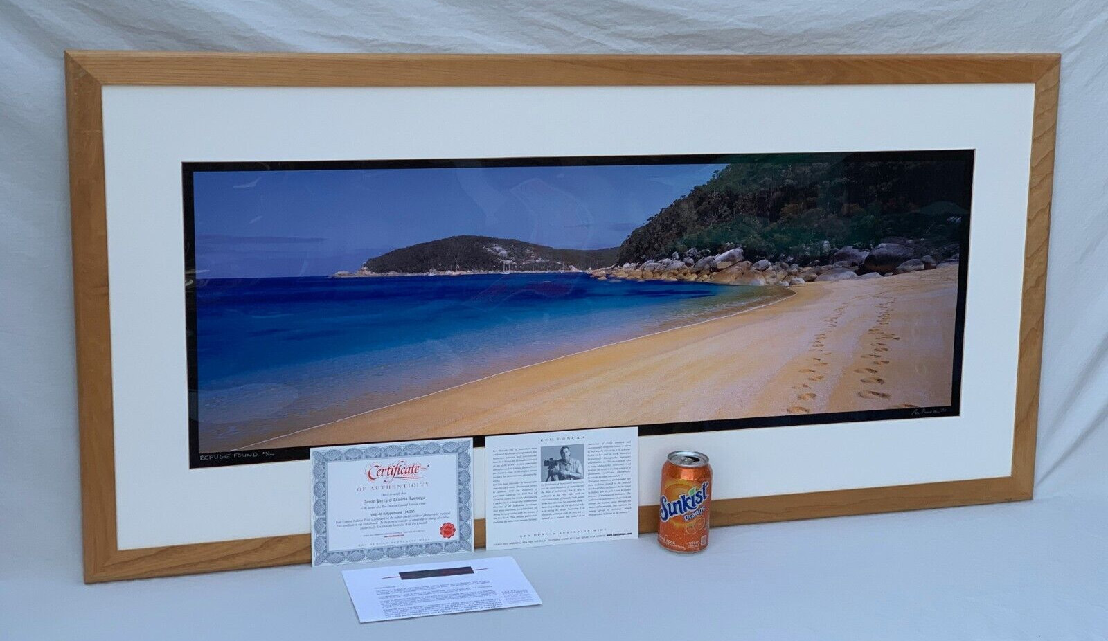 LARGE KEN DUNCAN SIGNED PANORAMIC PHOTOGRAPH REFUGE FOUND SEASCAPE AUSTRALIA COA