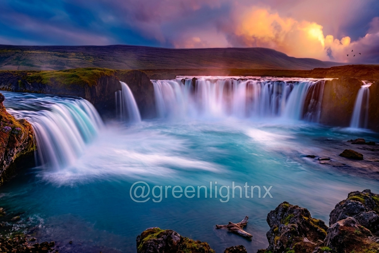 Digital Image Picture Photo Pic Wallpaper Background Waterfall blue Sea 8523