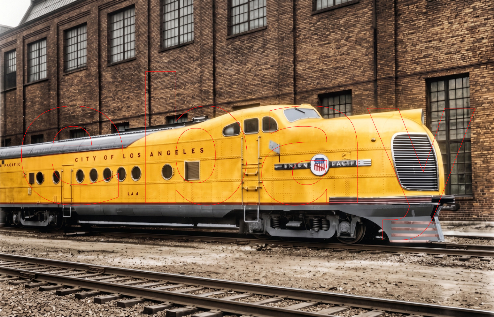 Photo Art Print Union Pacific EMC M-10004, the LA-4 City of Los Angeles, in 1936