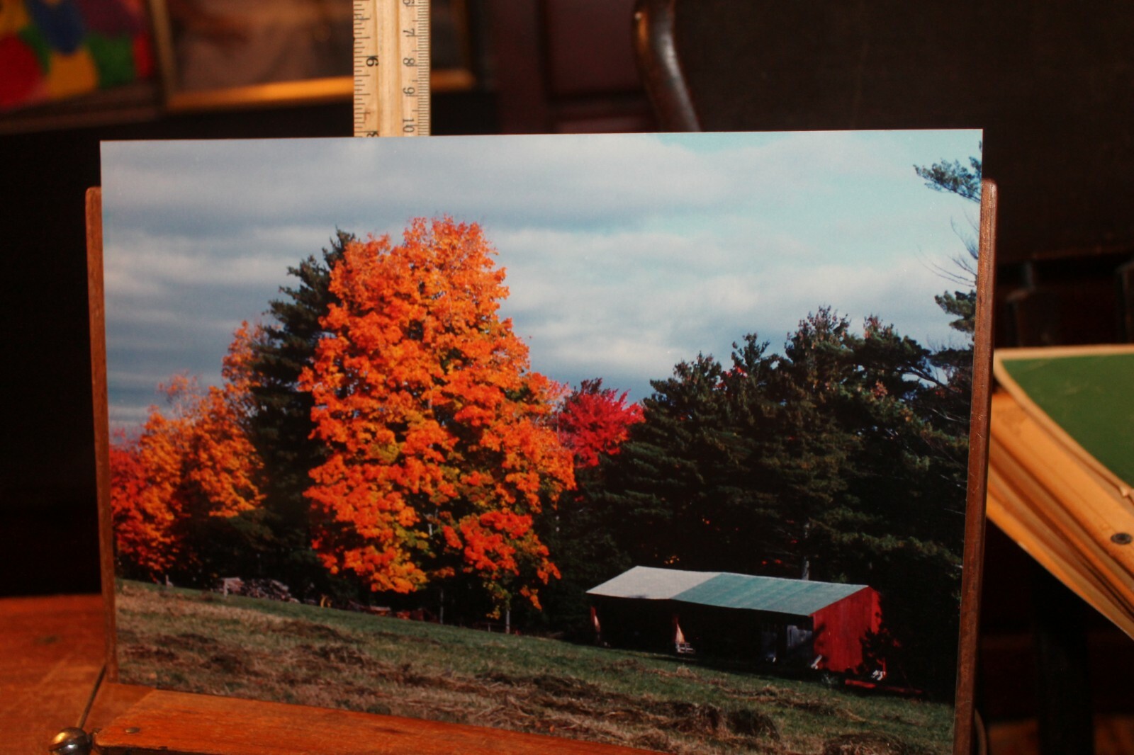 Vintage Signed 8×12 Photo W. Beebe East Tennessee Fall Barn