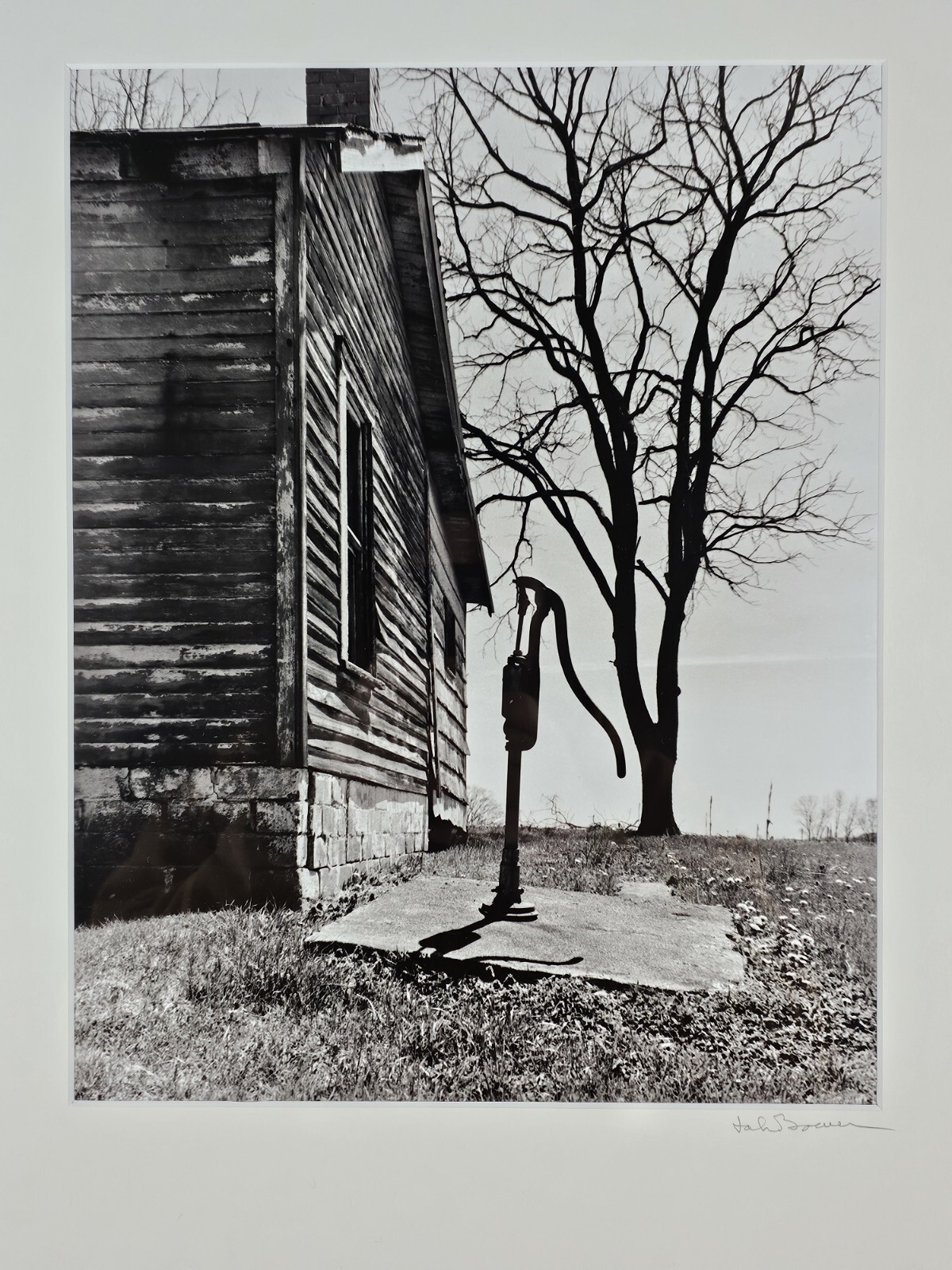 Original Signed John Bower 35mm Fine Art B&W Photograph 20×16 Framed Midwest Art