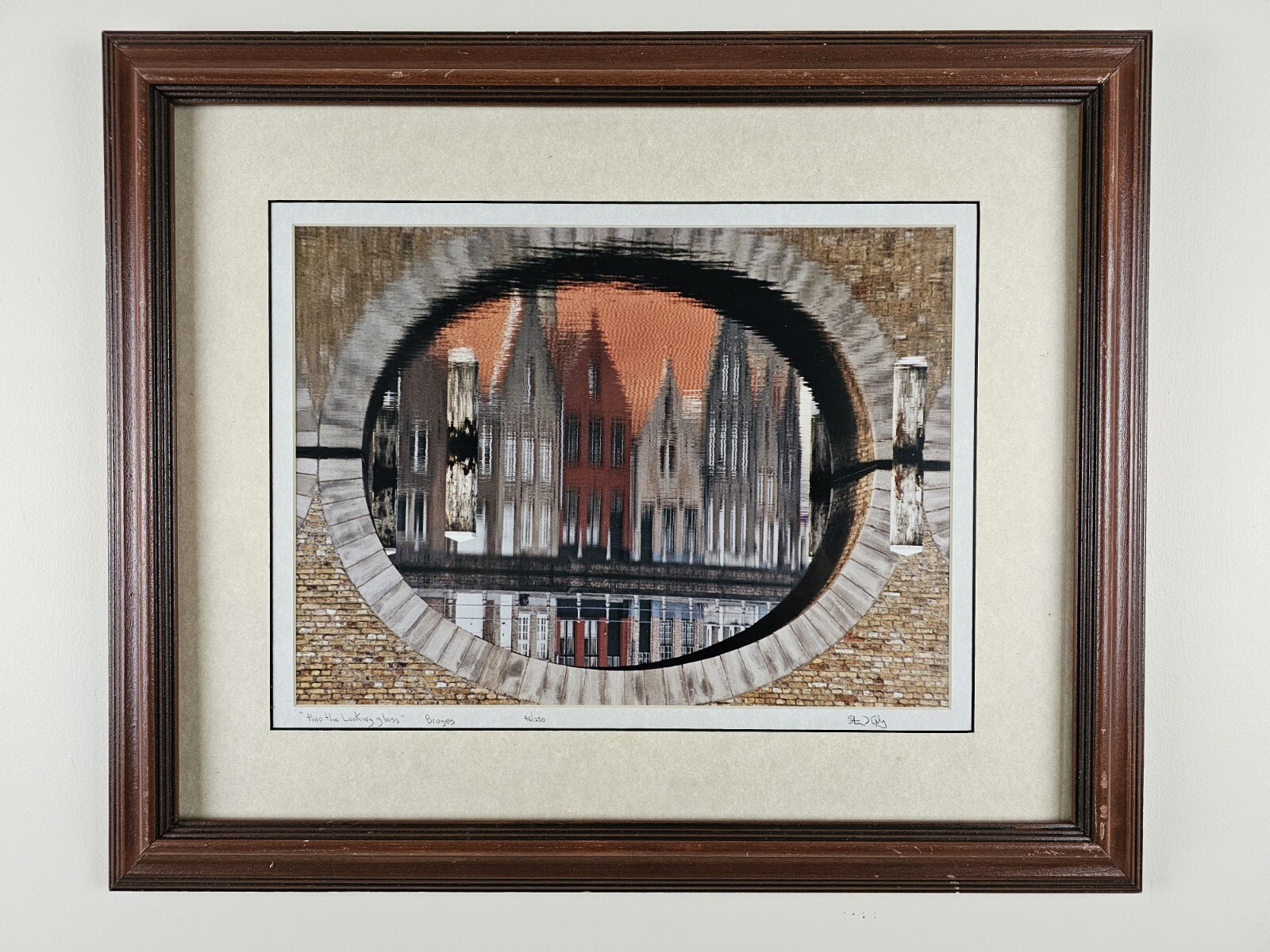 Illegibly Signed Limited Edition 35mm Art Photograph 23.25×19.25 Framed, Europe