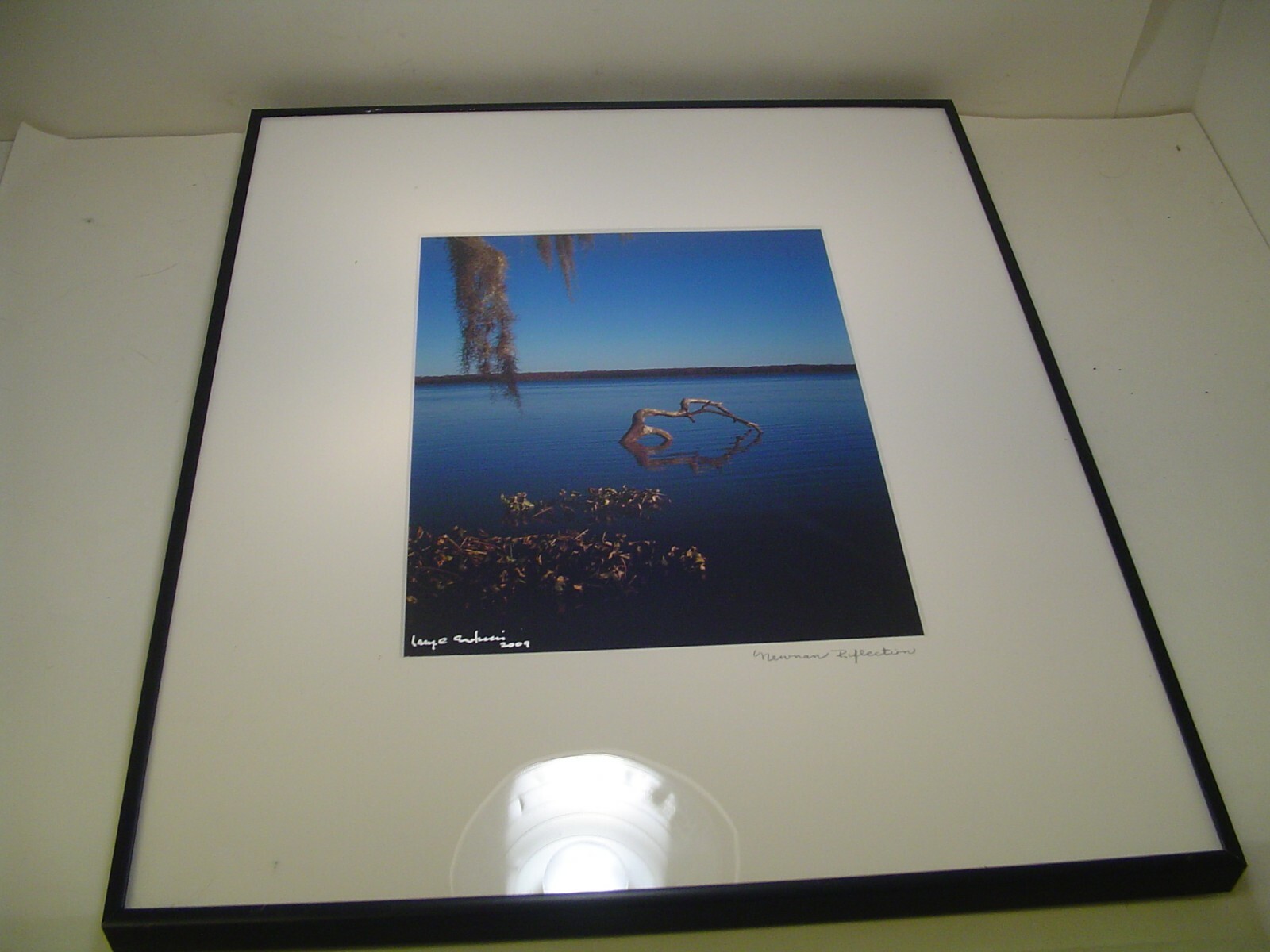 ART Photography Lake sky View “Newman Reflection”2006 L. Santucci Frame 16x20in