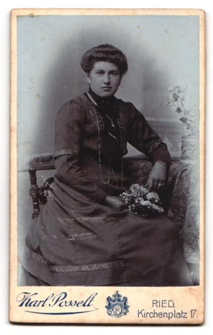 Photograph Karl Posselt, Ried / Innkreis, monogram of the photographer in the royal