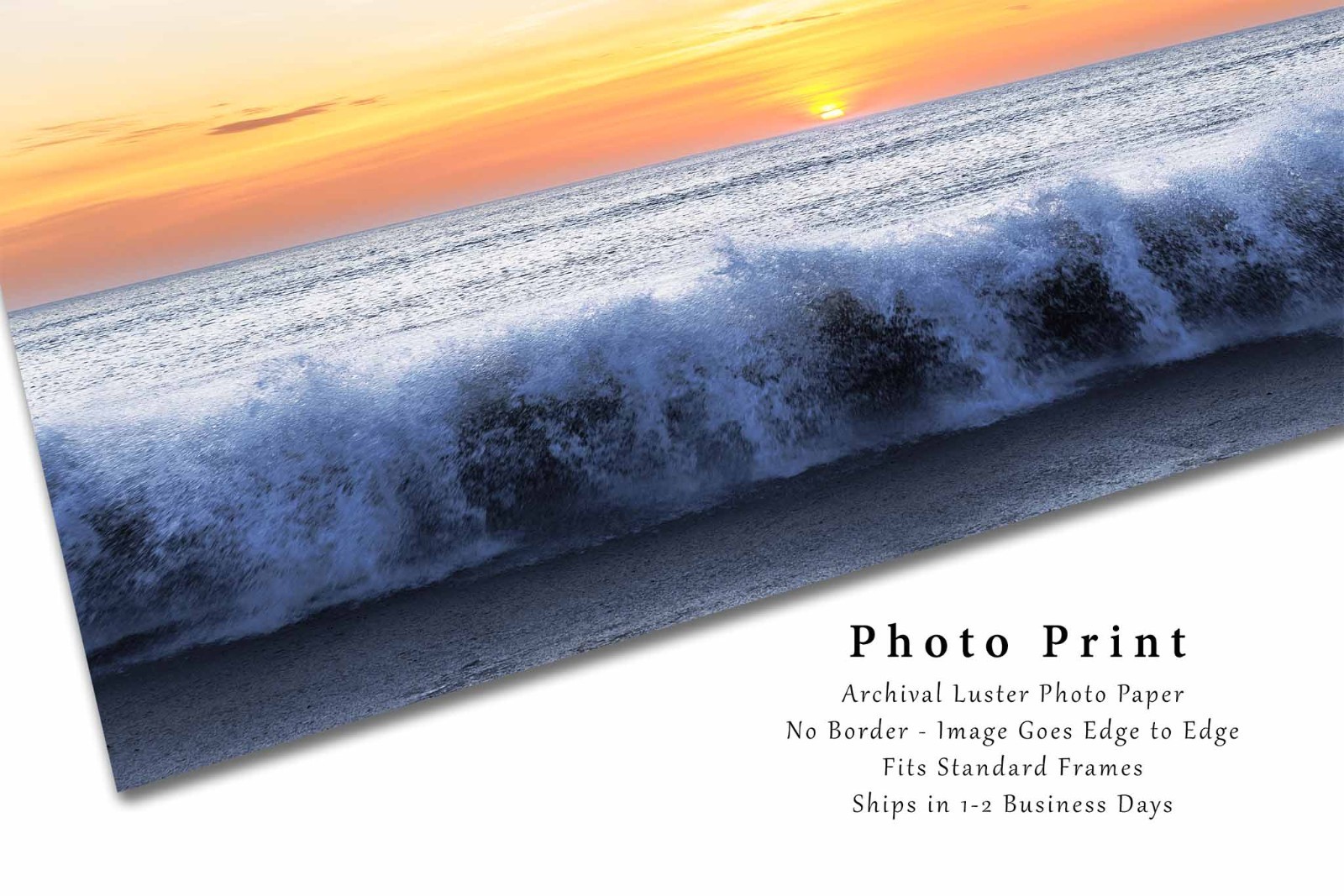 Outer Banks Photography Print: North Carolina Beach Sunrise Waves OBX NC Photo