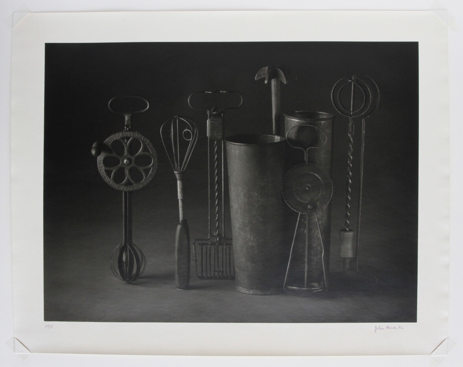 Original John Gruen signed Photograph Still Life 1982 Antique Utensils Kitchen