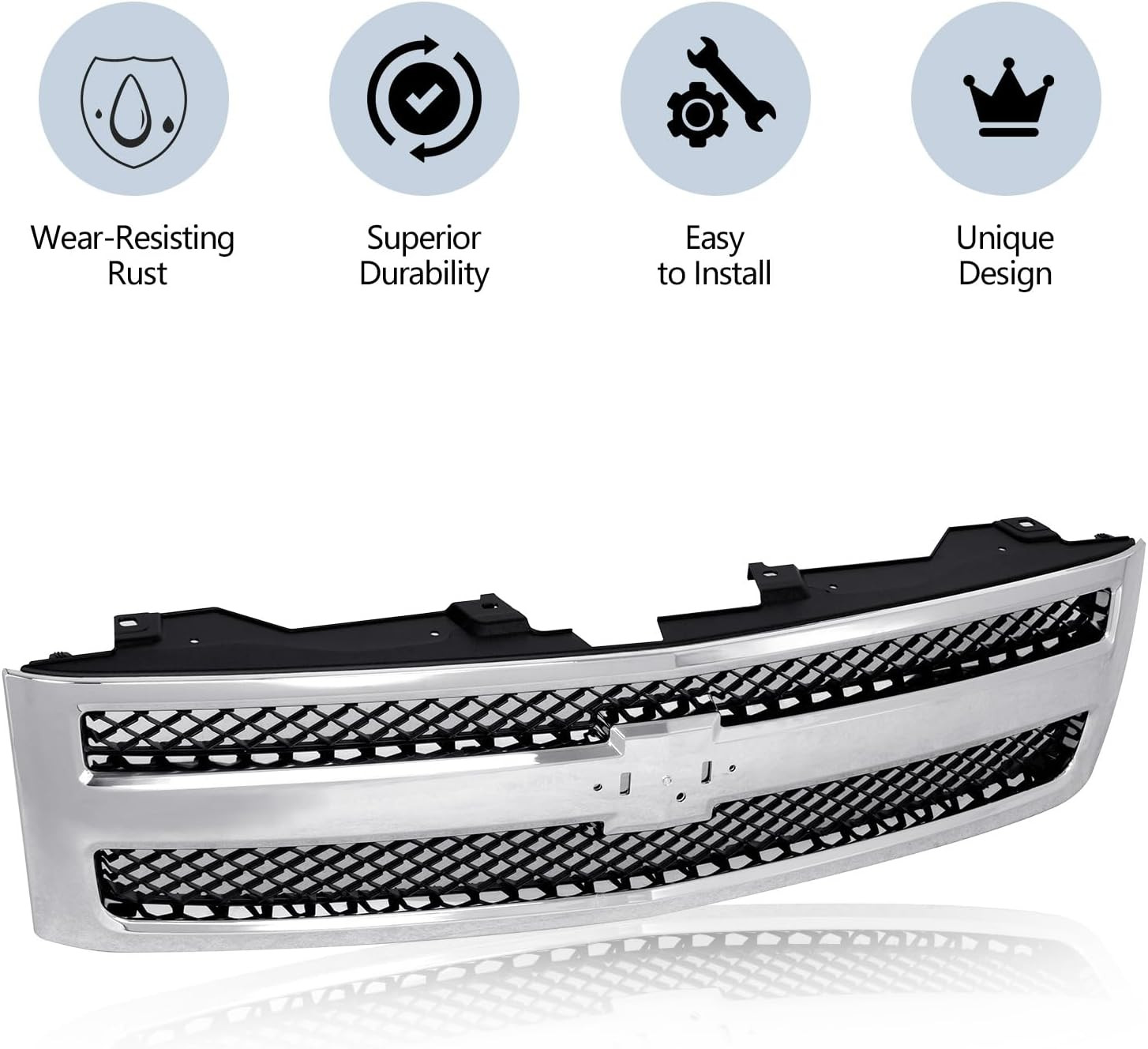 Front Grille Grill Fits Chevrolet Silverado 1500 07-13 | Front Grille Replacemen