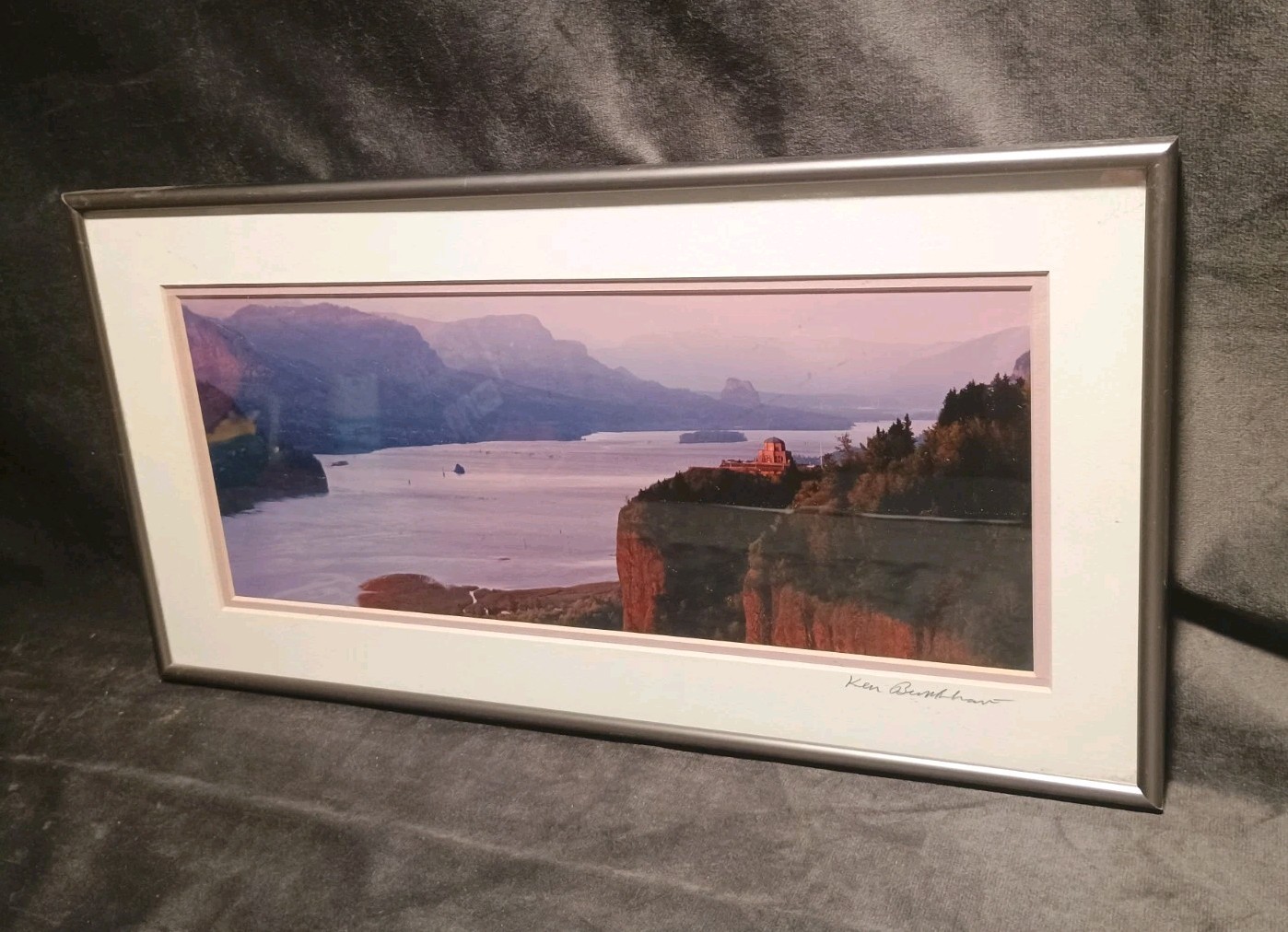 Crown Point Sunset Columbia River OR WA Ken Burkhart Photography Framed 8 X 16″