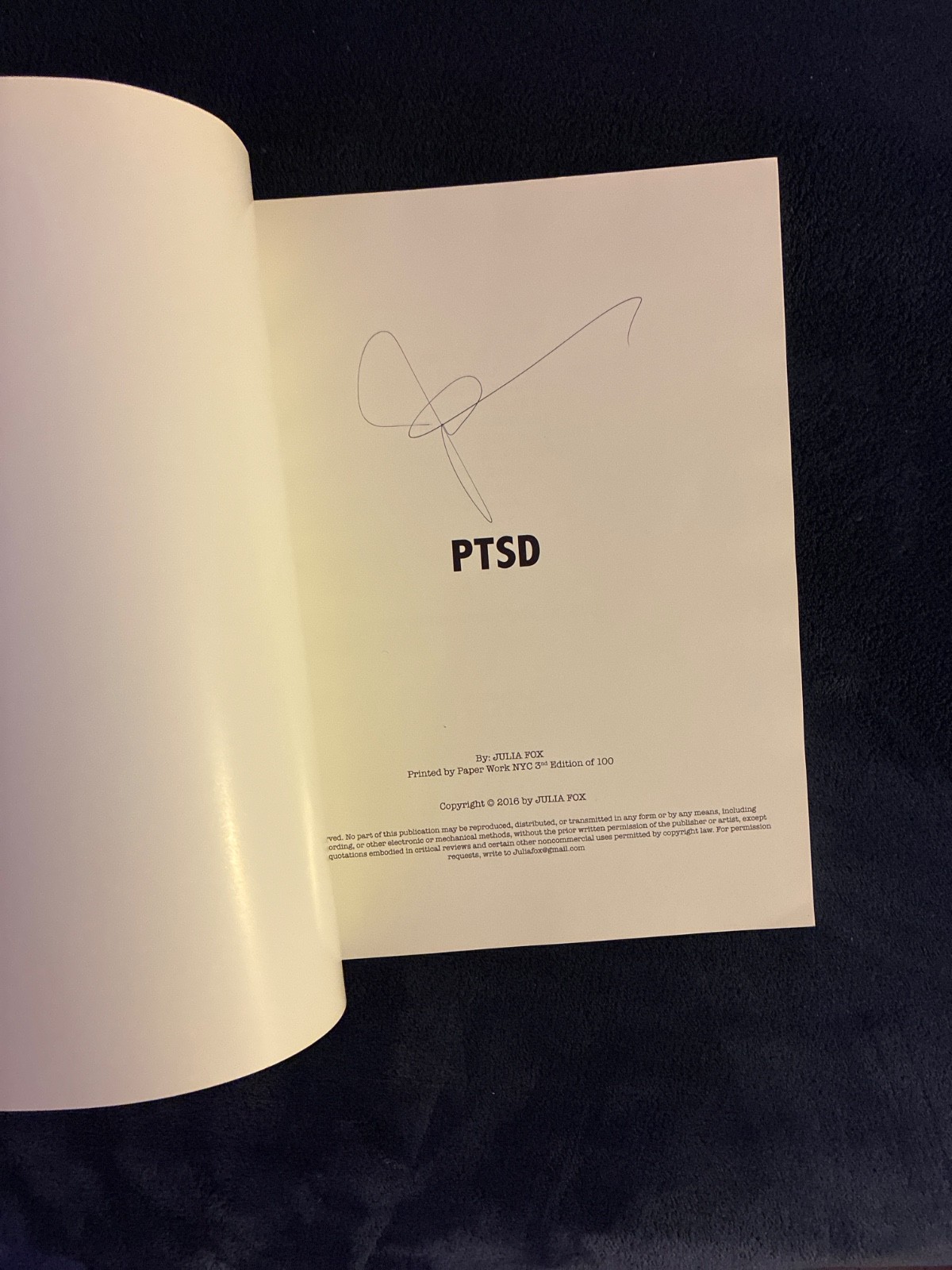 Julia Fox PTSD Art Book 2016 Used, Good Condition, Signed, Dope
