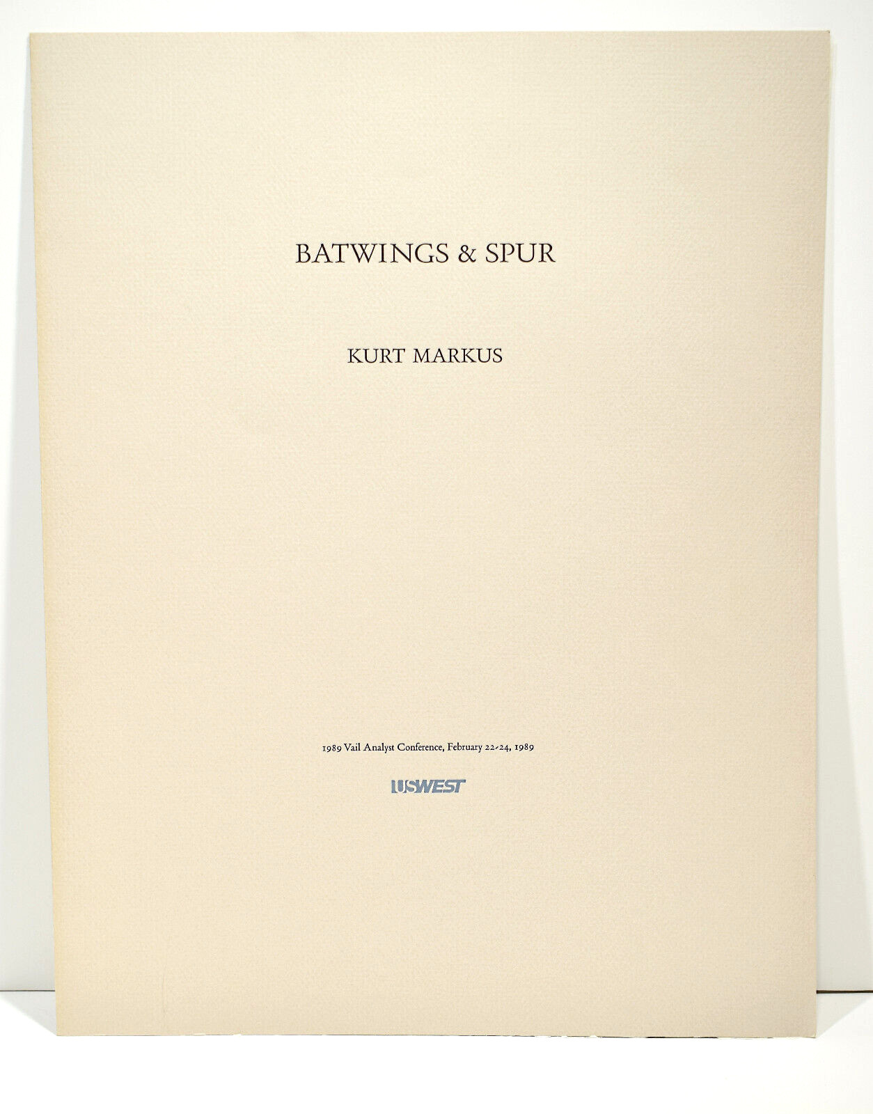 KURT MARKUS Batwings And Spur 1989 Photogravure Signed ltd 1/300