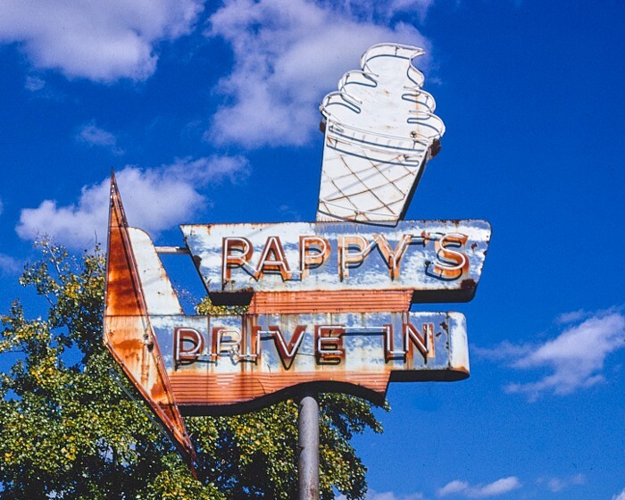8×10 Vintage photo of Pappy’s Drive-In ice cream sign, Rt. 45E, Milan, Tennessee