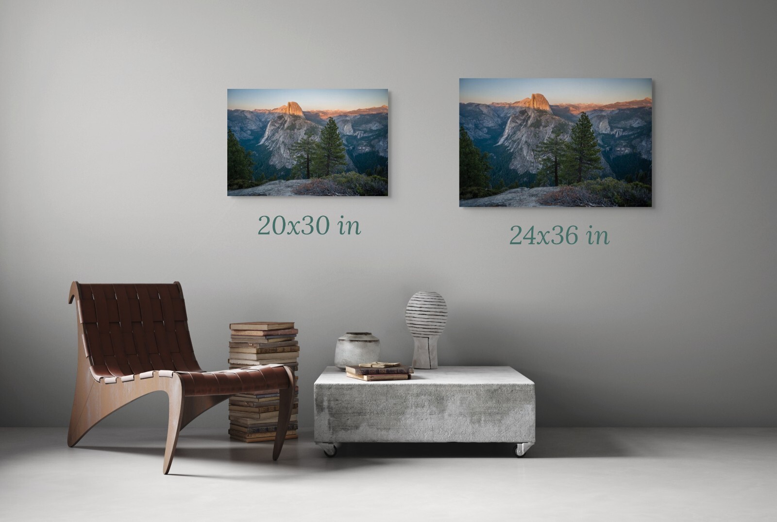 Half Dome at Sunset, Yosemite National Park, California on satin paper or metal