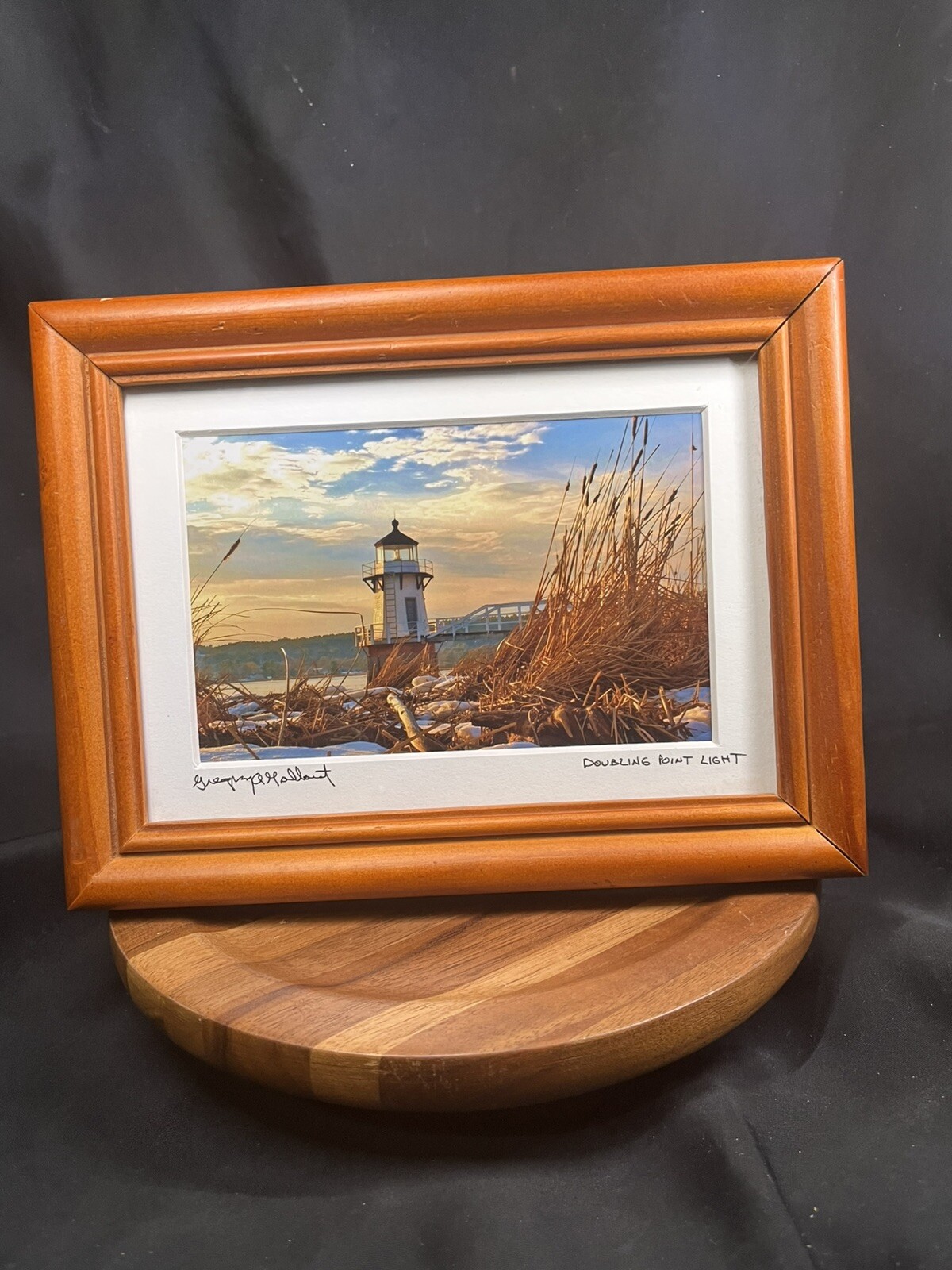 Signed,Framed, Matted Photo Doubling Point Lighthouse Maine By Greg Gallant