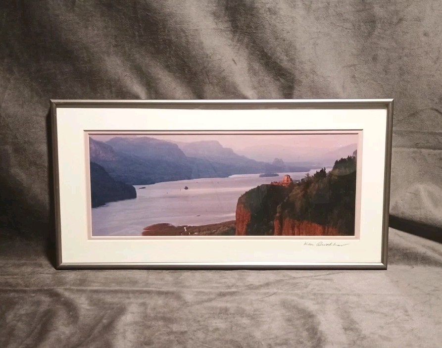 Crown Point Sunset Columbia River OR WA Ken Burkhart Photography Framed 8 X 16″