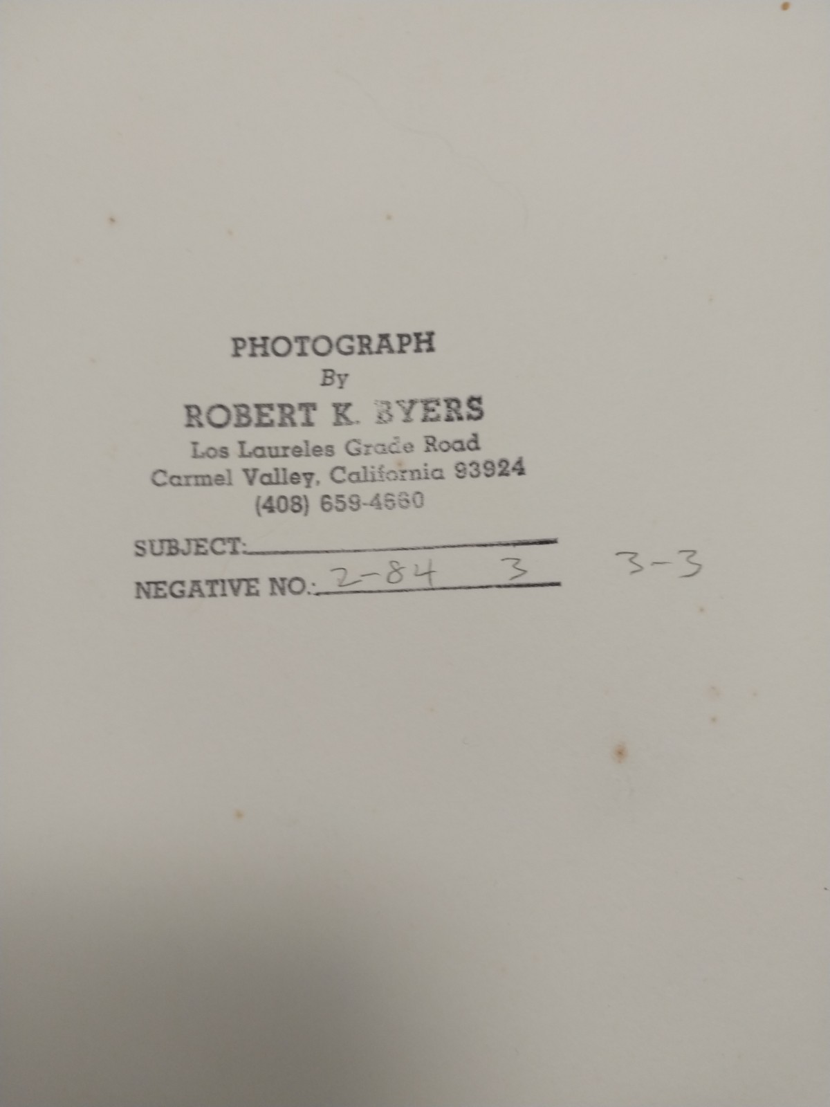 Robert K Byers (1918 – 2021) Signed 1984 Church Gravestone Tomales CA Photograph